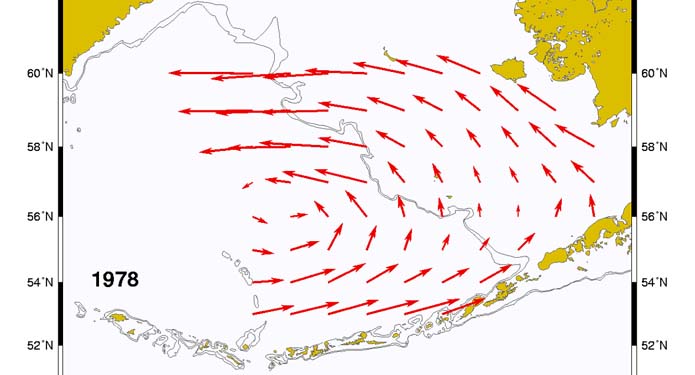 map of surface currents for April 1978